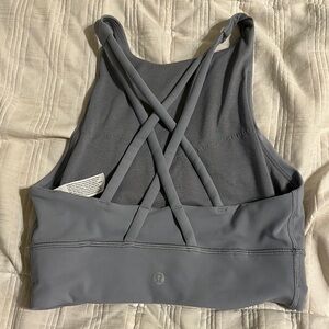 Women's Gray Cross-Back Sports Bra